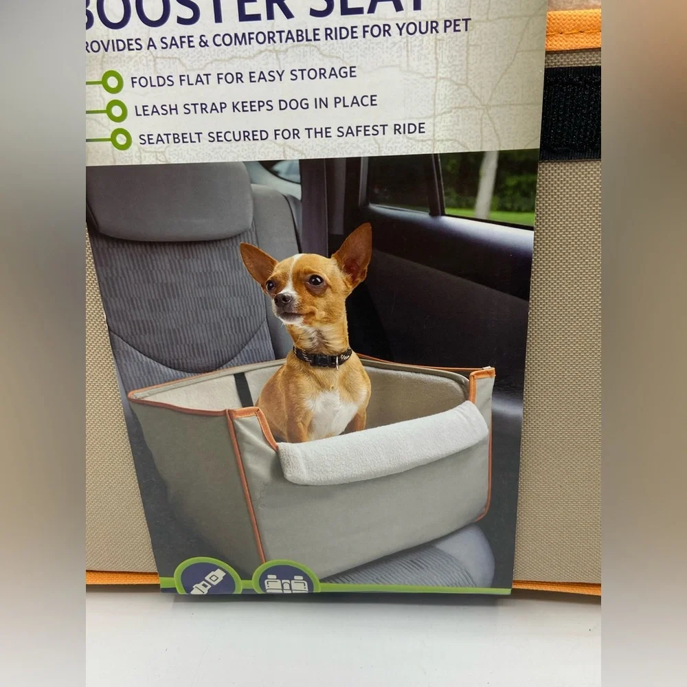 Copilot Travel Collapsible Pet Booster Car Seat Box Plush Fleece Cover 20lb Dogs
